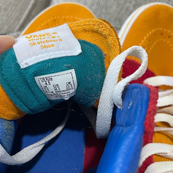 Vans Sk8-Hi Primary Colors - Color Block High-Tops - Kid’s Size 4.5 - Picture 5 of 12